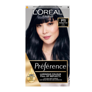 L'Oreal Paris Preference Hair Dye Long Lasting Luminous Permanent Hair Colour P11 COOL BLACK