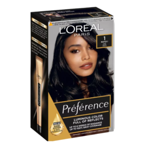 L'Oreal Paris Preference Hair Dye, Long Lasting, Luminous Permanent Hair Colour, 1, Napoli