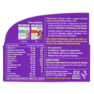 Vitabiotics Wellwoman Energy Natural Orange Flavour - 10 Effervescent Tablets
