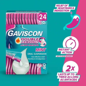 Gaviscon Double Action Sachets, Mint, 24 X 10ml