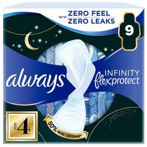 Always Infinity Flex Protect Night Extra Wings Pads Size 4