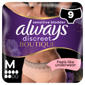 Always Discreet Boutique Beige Incontinence Pants x9 Size M