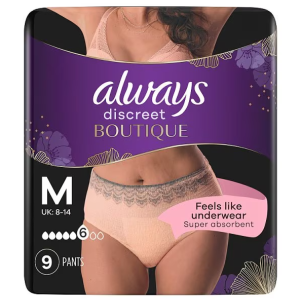 Always Discreet Boutique Beige Incontinence Pants x9 Size M
